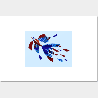 Snazzy Betta ~ Red and Blue Posters and Art